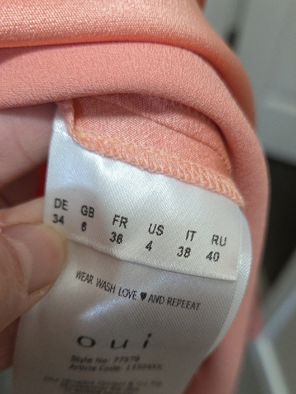 NWT OUI Blush Pink Satin Slip Dress V-Neck Side Slits Midi Minimalist Luxe $335 - Picture 9 of 12